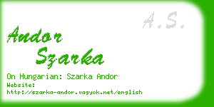 andor szarka business card
